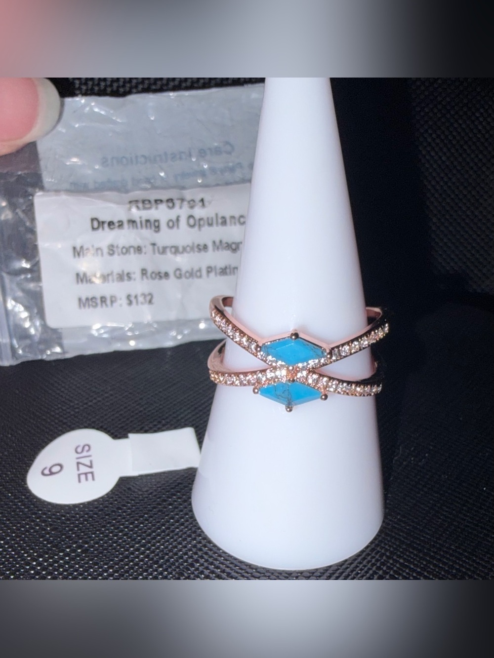BP RBP6791 Turquoise Rose Gold ring Size 9